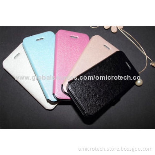 Leather Mobile Phone Cases for iPhone 4, OEM Orders Welcomed